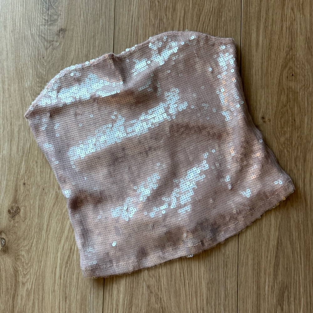 TOPSHOP sequin tube top